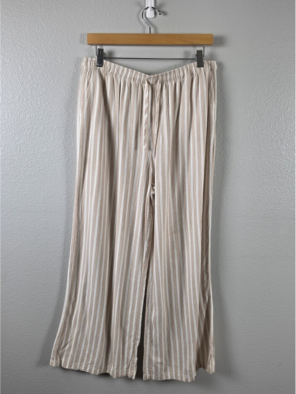 Womens Blenca Young Contemporary,  Womens Tannand White Stripped Flowy Pant, XL